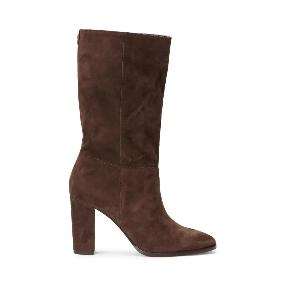 LAUREN RALPH LAUREN WOMEN'S ARTIZAN BOOTS MID BOOT, CHESTNUT BROWN, 7.5